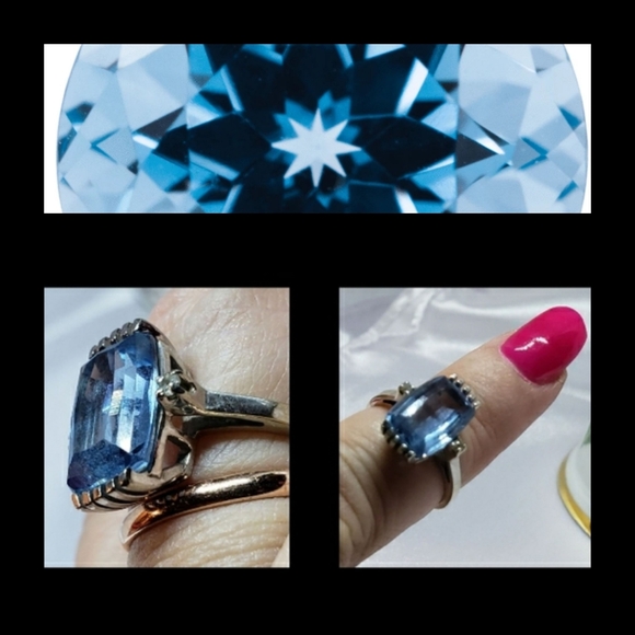 Jewelry - Vintage Blue Spinel in White Solid Gold 10K